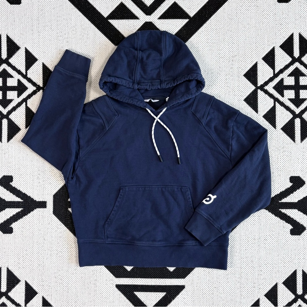 Peloton Rib Insert Pullover Hoodie Sweatshirt in Navy Blue Medium - Picture 4 of 13